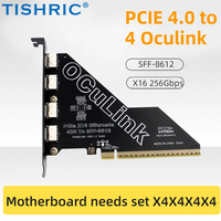 Carte d'extension TISHRIC PCIE 4.0 vers OCulink Hub PCIE 3.0 1X 4X 16X vers SFF-8612 & 8611 Carte adaptateur pour PC de bureau Expand U.2 SSD