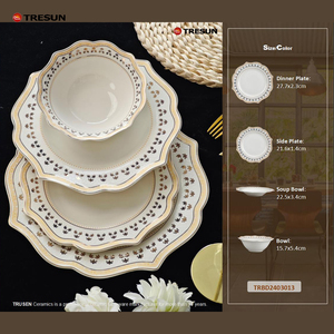 Assiette de mariage moderne de luxe Fournisseur d'assiettes de mariage Couverts modernes Couverts haut de gamme Assiette en porcelaine d'os - Product Image 5