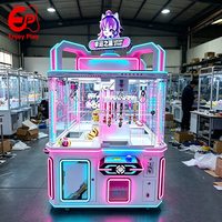 Máquina recreativa de grúa de garras para 4 jugadores, gran oferta, operada con monedas, modo dual, dispensador de premios, para centros comerciales, FEC, OEM