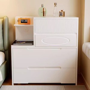 <span class=keywords><strong>Commode</strong></span> longue blanche moderne à 8 tiroirs avec station de charge et éclairage LED pour chambres à coucher – Approvisionnement direct usine - Product Image 3