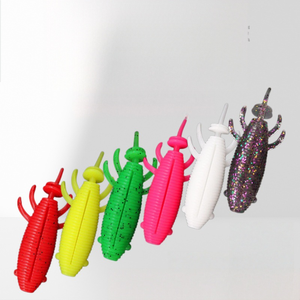 Señuelo de Silicona Suave CHEERY <span class=keywords><strong>Twin</strong></span> Tail para Pesca en Superficie, para Marlin, Lucio y Bacalao - Uso en Pesca en Hielo, 8cm con Anzuelos - Product Image 6