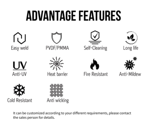 Tissu de revêtement de piscine en PVC TianJin 1050 GSM pour piscines de forme irrégulière, <span class=keywords><strong>soudure</strong></span> sans couture haute résistance disponible - Product Image 5