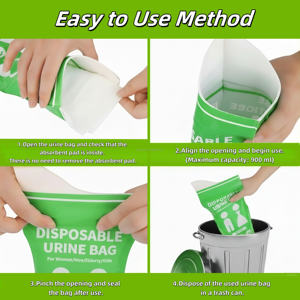 Bolsas de Orina Desechables Impresas Personalizadas, a Prueba de Fugas, Absorbentes, Solución de Emergencia para Viajes, Atascos de Tráfico y Campamentos, Entrega Rápida - Product Image 4