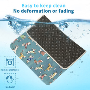 Self-Cooling Summer All Seasons Ice Pad Cushion Dog Mattress Keep Cool Bed <b>Mat</b> with Viscose Fibre Square Shape Cartoon Pattern - Product Image 5