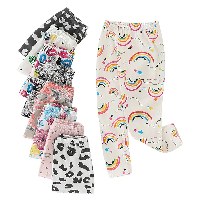 Cotton Dot Impresso Crianças Meninas Leggings Crianças Dot Leggings Calças Slim Comprimento Total Candy Cor Calças Coréia Inverno 3-8Y OEM