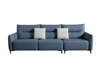 Canapé moderne en cuir véritable trois places, sièges modulaires rembourrés, pieds en métal, rembourrage en éponge, pour salon