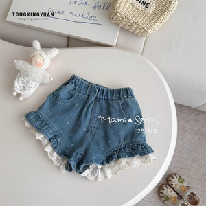 Girls Denim Shorts 2026 Summer Thin Style Baby Girls Shorts Childrens Denim Shorts Baby Wear Stylish Shorts - Product Image 3