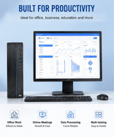 Set Lengkap Desktop Kantor ODM Kustom Zhaoxin KX U6780A 8 Core 2.7GHz 8GB 512GB M.2 NVMe SSD 8L Chassis Layar 23.8 Inci