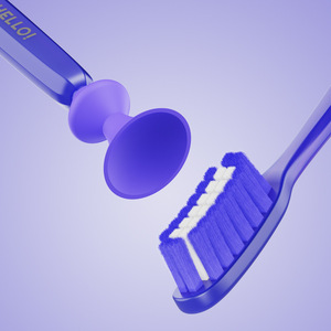 Brosse à dents manuelle colorée à poils souples pour adulte, design à ventouse, modèle 717 - Product Image 2