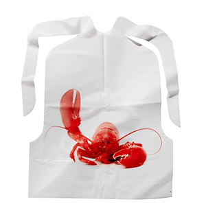 Delantales de plástico de langosta para restaurante impresos personalizados Baberos de plástico desechables para adultos Delantales con logotipo - Product Image 3