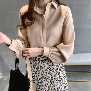 HANO kemeja ukuran besar <span class=keywords><strong>4XL</strong></span> wanita, kemeja noda putih kasual longgar lengan panjang kancing Streetwear 2021 - Product Image 2