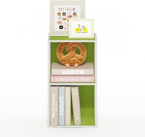 Moderna librería de madera <span class=keywords><strong>verde</strong></span> de 5 cubos, muebles de sala de estar con estilo de panel para uso doméstico - Product Image 3