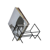 GK-R25H Nieuwe Aanwinst Zwart Gelakte Vinyl Platenplank Houder voor LP Phono Draaitafel Display Rek 320*255*235mm Voordelige Prijs