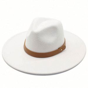 Sombrero Panamá de Jazz Unisex al por Mayor, Nueva Tendencia, Sombrero Fedora de Lana con Ala Ancha de 9.5 cm y Cinta Decorativa - Product Image 1