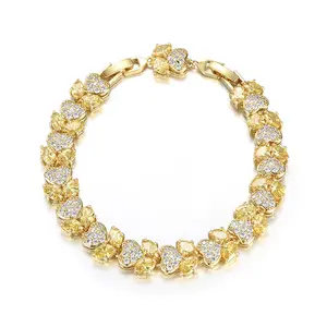 Natuna Adjustable Jewelry Oxidation Sterling Silver Cuff Bracelet 18K Gold Plated Women Bracelet Zircon For Women