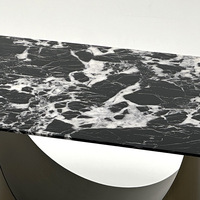 Table à manger en marbre de forme contemporaine italienne, créative et simple, pour la maison, la salle à manger, la villa, l'hôtel, luxe, carrée