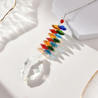 Belight Attrape-soleil en cristal poli, carillon éolien prismatique, ornement suspendu pour fenêtre, décoration maison et jardin