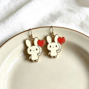 Boucles d'oreilles tendance en métal personnalisées, motif lapin mignon, couleur <span class=keywords><strong>pastel</strong></span> douce, pour filles, usage quotidien - Product Image 5
