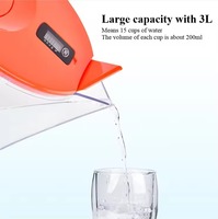 Carafe filtrante à eau alcaline PH 3,2 L, pichet à eau minérale, pichet de remplacement, filtres à eau