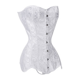 Corsé Gótico Blanco Ecowalson, Corsé Largo, Corsé Sobrepecho, Corsé con Varillas de Acero en Espiral, Cincher de Cintura, Tallas Grandes XS-6XL - Product Image 3