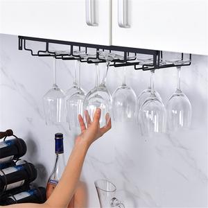 Modern Hotel Use Punch-Free Nail-Free High-Legged Wall-Mounted Cup & Wine Glass <b>Holder</b> <b>Storage</b> <b>Rack</b> - Product Image 2