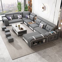 Fabrik-Großhandel Wohnmöbel Modernes Luxuriöses Hochwertiges U-förmiges Wohnzimmer Ecksofa-Set aus Stoff