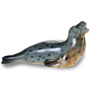 Animali marini in ceramica figurine in ceramica piccolo leone marino porcellana cane di mare miniatura ceramica animali da collezione in vetro decorazioni carine