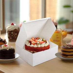 กล่องเค้กกระดาษแข็งสีขาวพิมพ์โลโก้แบรนด์ขายส่งจากจีน สำหรับใส่เค้กผลไม้ เค้กงานแต่งงาน ขนาด 4 นิ้ว - Product Image 5