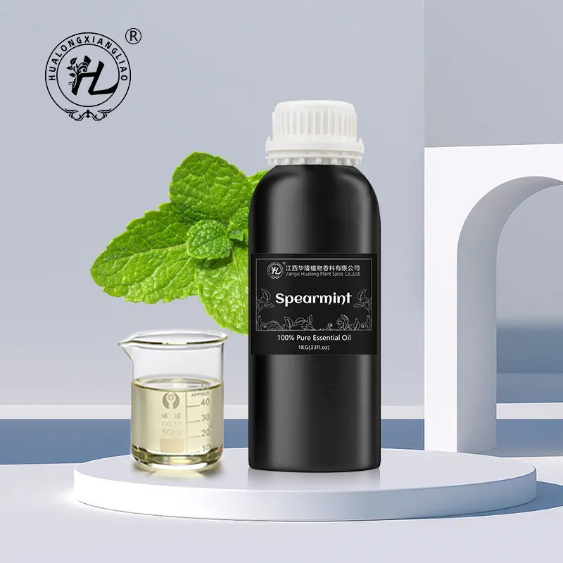 HL Organic Indian Mints Oil Pure Bulk Supplier, 1Kg 100% Natural Spearmint (Mentha Spicata) Aceite Esencial para Velas y Jabones