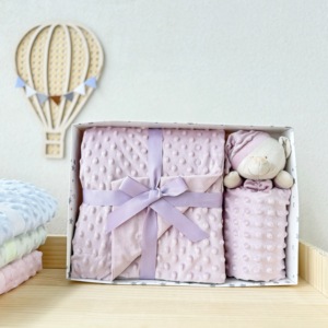 En gros 2024 Nouvelle Arrivée Bébé Ensemble de Literie Micro <span class=keywords><strong>Minky</strong></span> Polaire Manta Dou Dou Bébé Couverture pour Nouveau-nés - Product Image 3