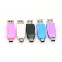 MINI Micro USB Tipo-C Lector de tarjetas OTG 2 en 1 Tipo C a USB OTG Adaptador con TF/SD/Micro Lector de tarjetas para computadora portátil