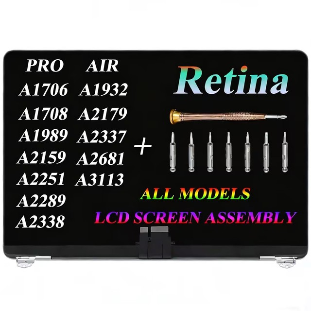 GBOLE OEM High Quality LCD Screen Full Assembly for MacBook Air Pro Retina A1706 A1708 A2159 A2337 A2338 A2681 A3113 A2941