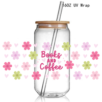 Vente en gros 100 + Livres divers Thème UV DTF Wraps Autocollants Personnalisé 3D UV DTF Cup Wraps Lecture Prints 16oz Libbey Glass Can Wrap