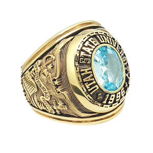 خواتم بطولة مدرسية قابلة للتخصيص من جيدينغ مطلية بالذهب بتصميم مخلبي من النحاس/فضة استرلينية عيار 925 - بالجملة من قوانغدونغ - Product Image 2