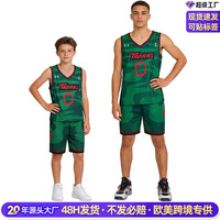 Ensemble de maillots de l'équipe Thorns, uniformes sportifs unisexes sublimés à col en V, camouflage vert et rouge imprimé