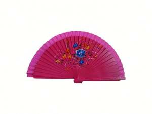 Éventail espagnol innovant en bois de 23 cm, double face, peint à la main, en tissu de 2,5 cm, pour souvenir culturel - Product Image 3