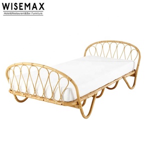 WISEMAX mobili di lusso stile <span class=keywords><strong>giapponese</strong></span> semplice camera da letto mobili in legno solido e Rattan struttura del letto Design divano letto singolo - Product Image 2
