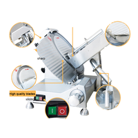 Trancheuse à viande professionnelle Chuangbiao BH-300 électrique 750W double tension 10 pouces (250 mm) portable avec couteau amovible et réglable