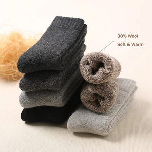 Chaussettes en <span class=keywords><strong>laine</strong></span> pour hommes avec logo personnalisé, chaussettes thermiques épaisses et lourdes, 30% de cachemire de luxe, chaussettes en <span class=keywords><strong>laine</strong></span> pour l'hiver, chaussettes pour le froid - Product Image 2