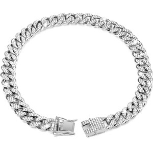 Easy-Pets Usine Fourniture Solide Bling Strass Diamant Alliage Métal Chien Collier Hip Hop Style Cubain Lien Collier Ruban - Product Image 6