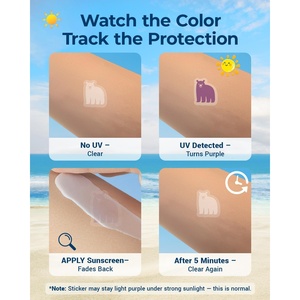 Autocollants UV violets pour la protection solaire, étiquettes indicatrices de changement de couleur UV, rappel intelligent de protection solaire pour enfants et adultes - Product Image 3