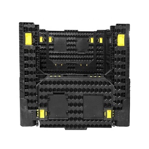 Collapsible foldable plastic pallet box folding container