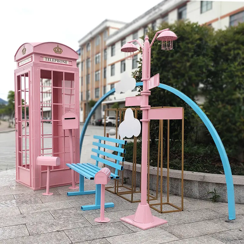 Wholesale Customized Metal Purple Telephone London Classic Phone Booth For Sale