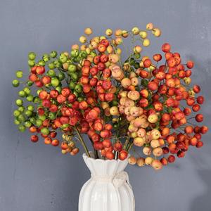 Fruits d'aubépine artificiels Meng Jie, orange, rouge, vert, champagne, rose, en plastique, pour décoration intérieure, accessoires de mariage, matériel floral - Product Image 1