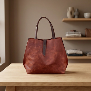 Bolso de Mano de Cuero Vacuno Auténtico con Cierre, Elegante y de Lujo para Mujer, Impermeable, Gran Capacidad, Ligero, Doble Compartimento - Product Image 6