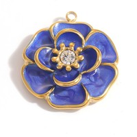 SUMMLY Liontin Hewan Besar Berkualitas Tinggi Lapis Emas 18K Bahan Stainless Steel Bentuk Anjing Ikan Bunga Hati untuk DIY Grosir Perhiasan Tahan Air