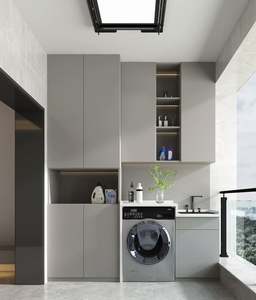 Mueble Moderno de Madera Maciza para Lavadero con Lavadora y Diseño Elegante - Product Image 2