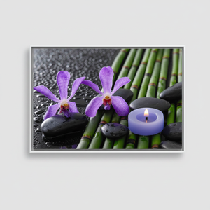ศิลปะติดผนังลายป่าไผ่สุดหรู - แผ่นผ้าใบพิมพ์ลาย, ผ้าใบกรอบสีขาว - Product Image 2