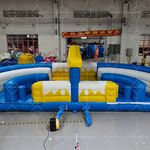 Pista de obstáculos inflable de PVC ecológica barata para adultos y niños con parque infantil de pared de escalada - Product Image 3