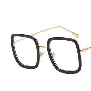 <span class=keywords><strong>2023</strong></span> mode surdimensionné carré lunettes rétro femmes Anti-lumière bleue bloquant le métal cadre lunettes optique ordinateur lunettes - Product Image 4